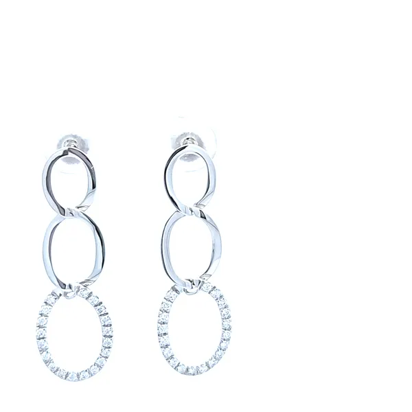 14K White Gold Diamond Dangle Earrings 0.33 CT Total Weig...