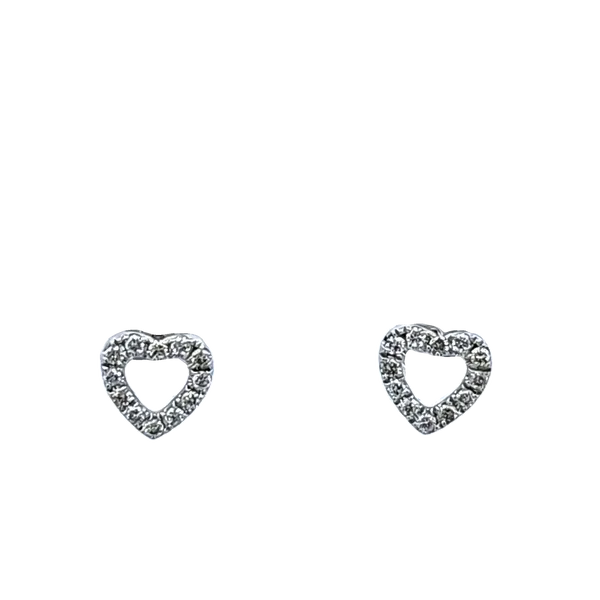 14 Karat White Gold Diamond Heart Earrings | 24 Round Diamonds, 0.19 Carat Total Weight/ VanScoy Jewelers of Wyomissing Van Scoy Jewelers Wyomissing, PA