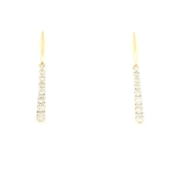 14K Two-Tone Gold Diamond Dangle Earrings – 0.38ct ...