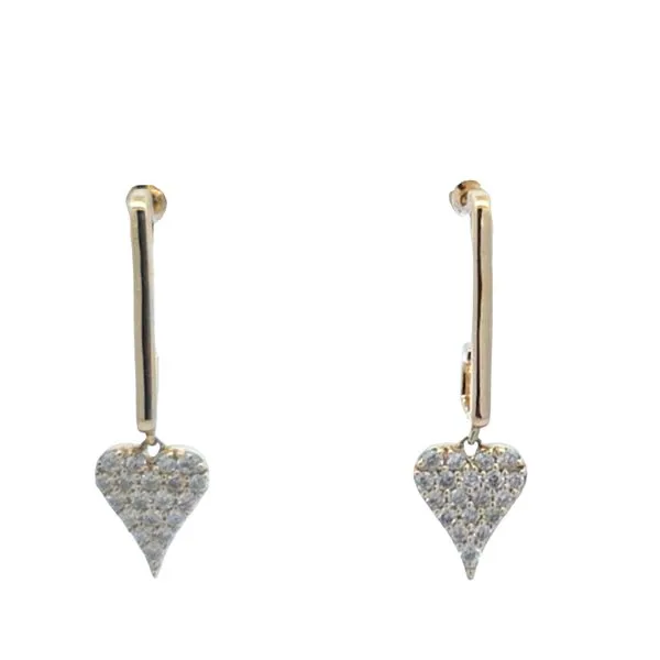 14K Yellow Gold Diamond Heart Dangle Earrings – 0.21 Ct TW Van Scoy Jewelers Wyomissing, PA