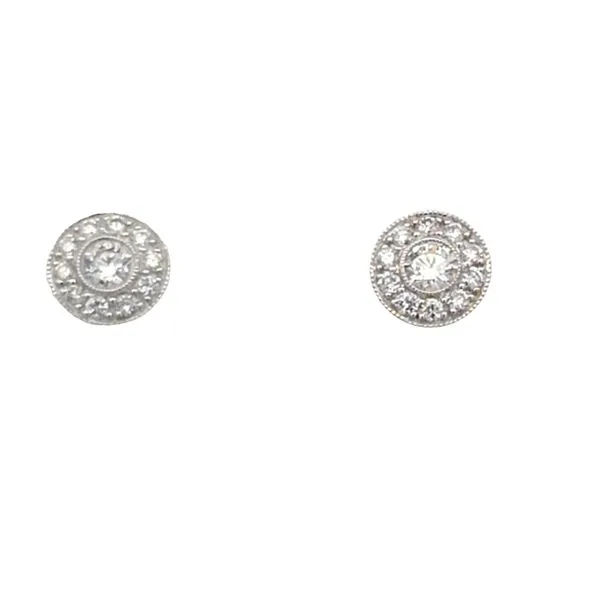 14K White Gold Diamond Cluster Earrings – 1.00 CTW, 22 Diamonds Van Scoy Jewelers Wyomissing, PA