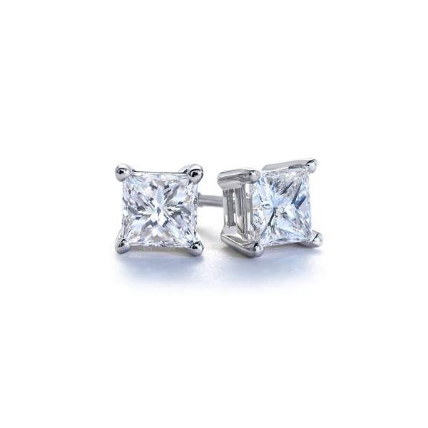 Princess Cut 0.82 CTW Natural Diamond Stud Earrings | F SI1 Van Scoy Jewelers Wyomissing, PA