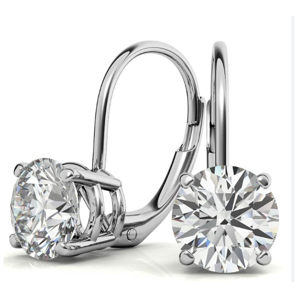 1.44 CTW Natural Diamond Leverback Earrings – 14K White Gold Van Scoy Jewelers Wyomissing, PA