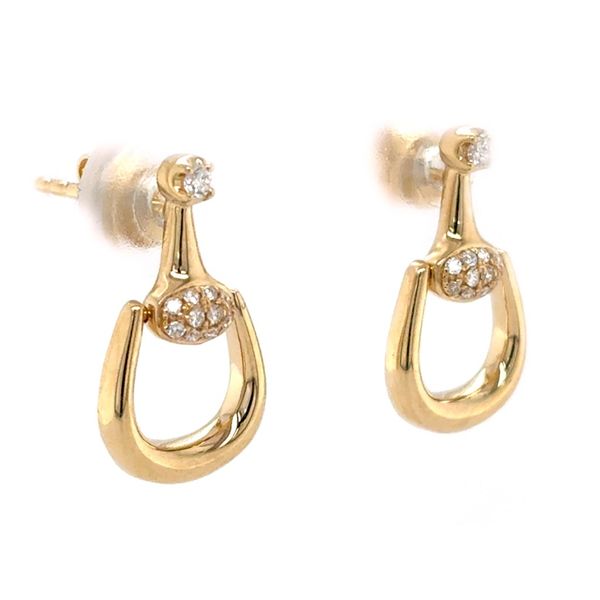 DILAMANI 14K Yellow Gold Equestrian Diamond Earrings | 0.12 CT Van Scoy Jewelers Wyomissing, PA