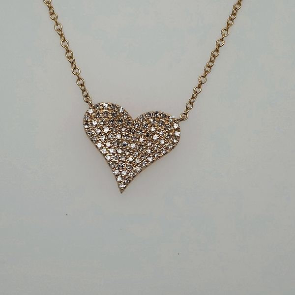 DIAMOND PENDANT | DIAMOND HEART PENDANT | 14 KARAT YELLOW GOLD Van Scoy Jewelers Wyomissing, PA