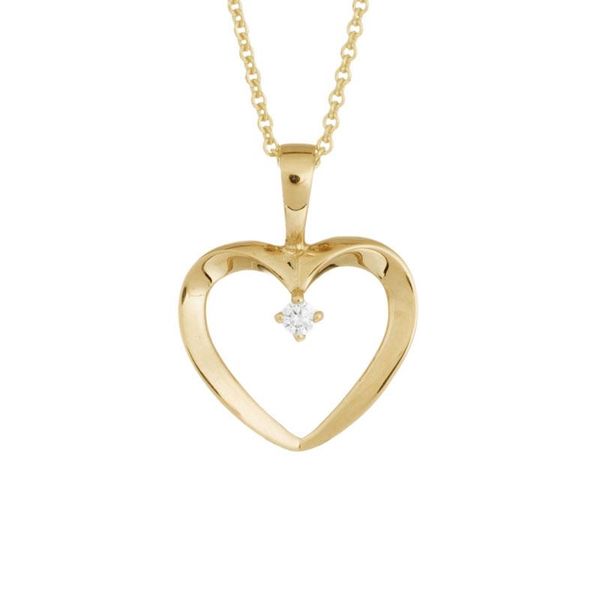 DIAMOND PENDANT | HEART PENDANT | 14 KARAT YELLOW GOLD Van Scoy Jewelers Wyomissing, PA
