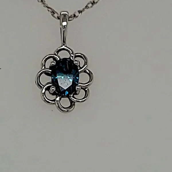 DIAMOND PENDANT | OVAL DIAMOND | COLOR ENHANCED BLUE DIAMOND Van Scoy Jewelers Wyomissing, PA
