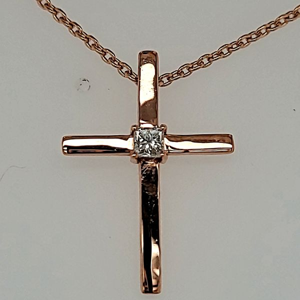 DIAMOND PENDANT | CROSS PENDANT | ROSE GOLD | 14 KARAT Van Scoy Jewelers Wyomissing, PA