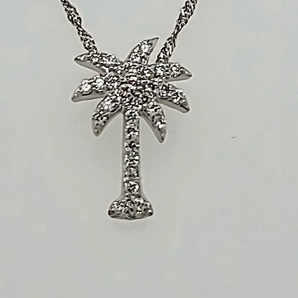 Diamond Pendant | Diamond Palm Tree | 14 Karat White Gold Van Scoy Jewelers Wyomissing, PA