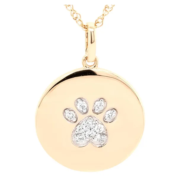 Charming Elegance: 14 Karat Yellow Gold Disc Charm with 0...