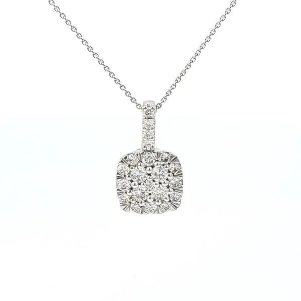 14K White Gold Diamond Cluster Pendant | 21 Round Diamonds, 0.50 Carat Total Weight, / VanScoy Jewelers of Wyomissing Van Scoy Jewelers Wyomissing, PA