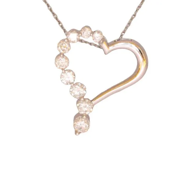 14K White Gold Diamond Heart Pendant | 1.00 Carat Total Weight, G-H Color, I1 Clarity/ VanScoy Jewelers of Wyomissing Van Scoy Jewelers Wyomissing, PA