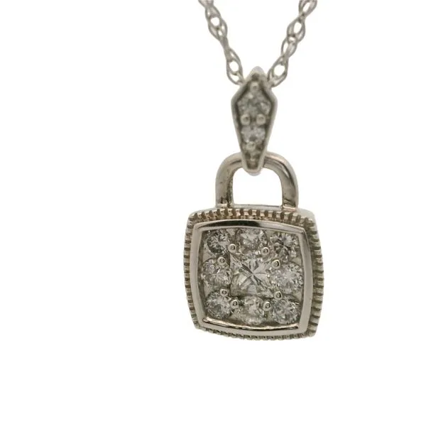 Elegant 0.33 Carat Diamond Cluster Pendant | 14K White Gold Van Scoy Jewelers Wyomissing, PA