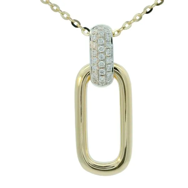 Stunning 14K Yellow Gold Fashion Diamond Pendant – ...