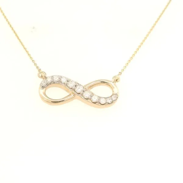 14K Yellow Gold Infinity Pendant with 0.23 Carat Diamonds...