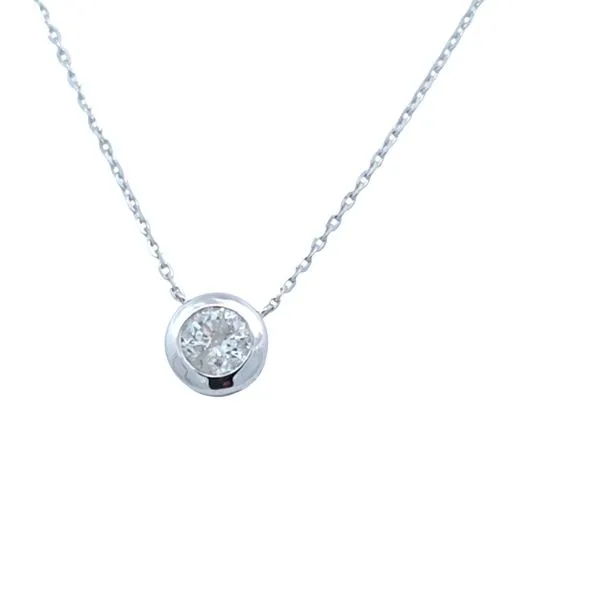18K White Gold Bezel Set Diamond Pendant – 0.29 Ct TW, Chain Included Van Scoy Jewelers Wyomissing, PA