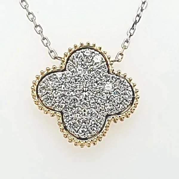 14K Two-Tone Diamond Cluster Clover Pendant – 1.05 Ct TW Van Scoy Jewelers Wyomissing, PA
