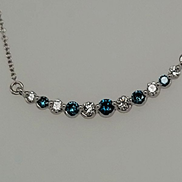DIAMOND NECKLACE | 14 KARAT | ENHANCED BLUE DIAMONDS Van Scoy Jewelers Wyomissing, PA
