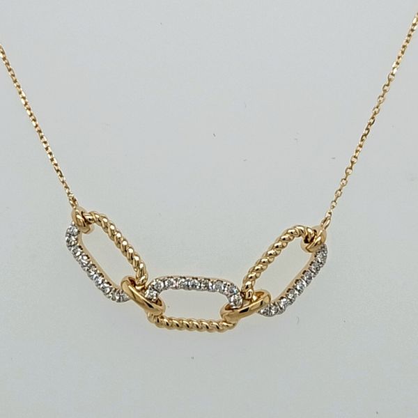 Yellow Gold Diamond Link Necklace Van Scoy Jewelers Wyomissing, PA