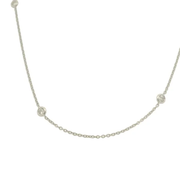 14K White Gold Seven-Diamond Station Necklace | 0.50 Carat Total Weight/  VanScoy Jewelers of Wyomissing Van Scoy Jewelers Wyomissing, PA