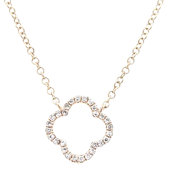 14K Yellow Gold Clover Necklace – 0.08 Carat Total Diamond Weight/ VanScoy Jewelers of Wyomissing Van Scoy Jewelers Wyomissing, PA