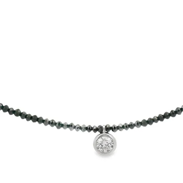 Patti Page Black Diamond Necklace with 0.50 Carat Lab Grown Diamond Drop Set in 14 Karat Van Scoy Jewelers Wyomissing, PA
