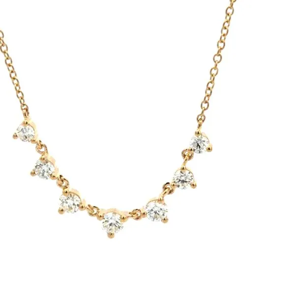 Sylvie Fashion 7 Diamond 14 Karat Yellow Gold Necklace wi...