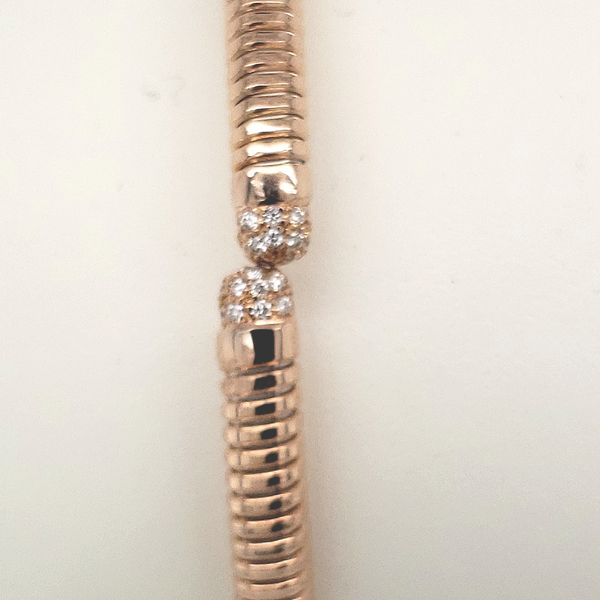 ANTONIO PAPINI | HAND MADE 18 KARAT ROSE GOLD | FLEXIBLE CUFF BRACELET |  0.15 CARAT DIAMONDS Van Scoy Jewelers Wyomissing, PA