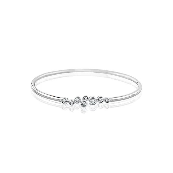 Simon G. 18K White Gold Bangle Bracelet with 8 Bezel-Set Round Diamonds, 0.59 CTW/ VanScoy Jewelers of Wyomissing Van Scoy Jewelers Wyomissing, PA