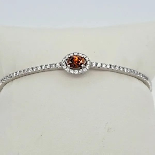 WHITE GOLD DIAMOND BRACELET WITH OVAL BROWN DIAMOND Van Scoy Jewelers Wyomissing, PA