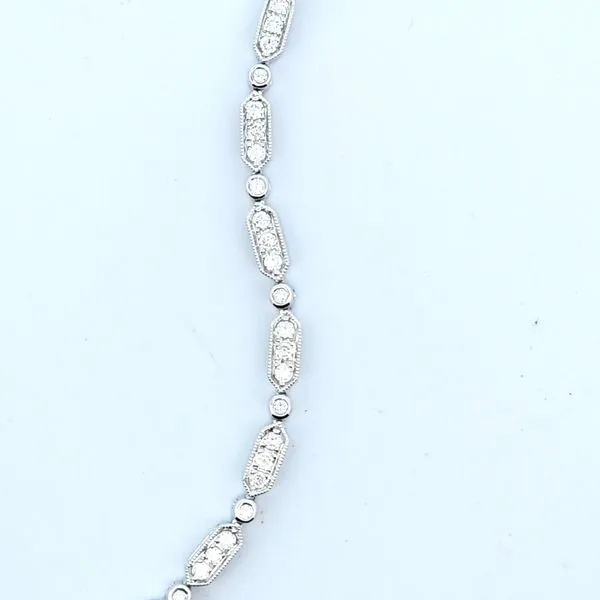 Radiant 14K White Gold Diamond Bracelet: 0.68 Carat Total...