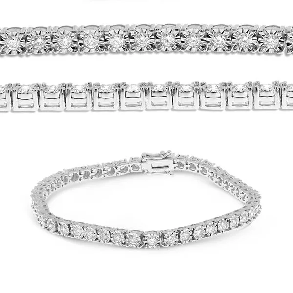 14 Karat White Gold Diamond Tennis Bracelet 2 Carat/ VanS...