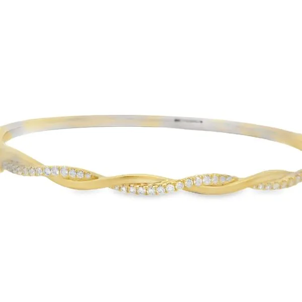 Yellow 14K Gold Bangle Bracelet with 0.39Tw Round Diamonds | Elegant Design/ VanScoy Jewelers of Wyomissing Van Scoy Jewelers Wyomissing, PA