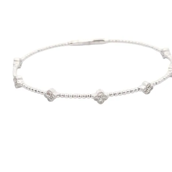 14K White Gold Flexible Bangle Bracelet with 0.37 CT Diamonds – 6.75 Inch Van Scoy Jewelers Wyomissing, PA
