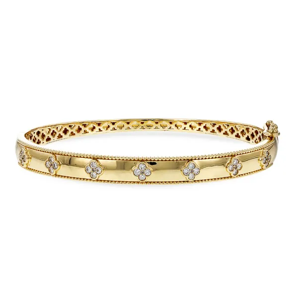 14K Yellow Gold Bangle Bracelet with 0.54 Carat Diamonds Van Scoy Jewelers Wyomissing, PA