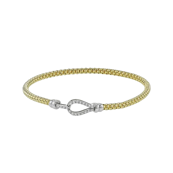 Simon G 18K Two-Tone Flexible Diamond Bangle – 20 Diamonds, 0.18 CTW Van Scoy Jewelers Wyomissing, PA