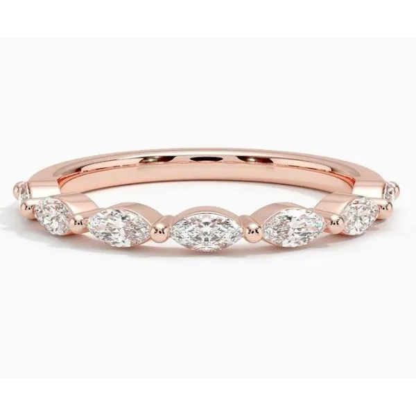 14K Rose Gold Lab-Grown Diamond Band with 7 Marquise-Shap...