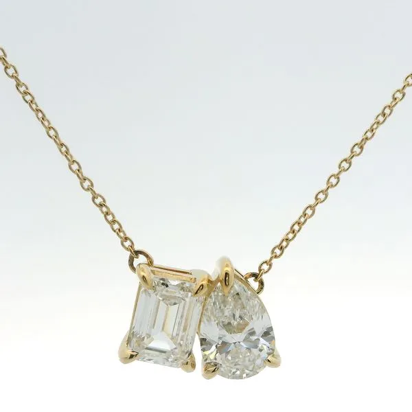 14 Karat Yellow Gold Necklace | 2.07 Carat Total Weight Lab-Grown Pear & Emerald-Shaped Diamonds/ VanScoy Jewelers of Wyomissing similar item image