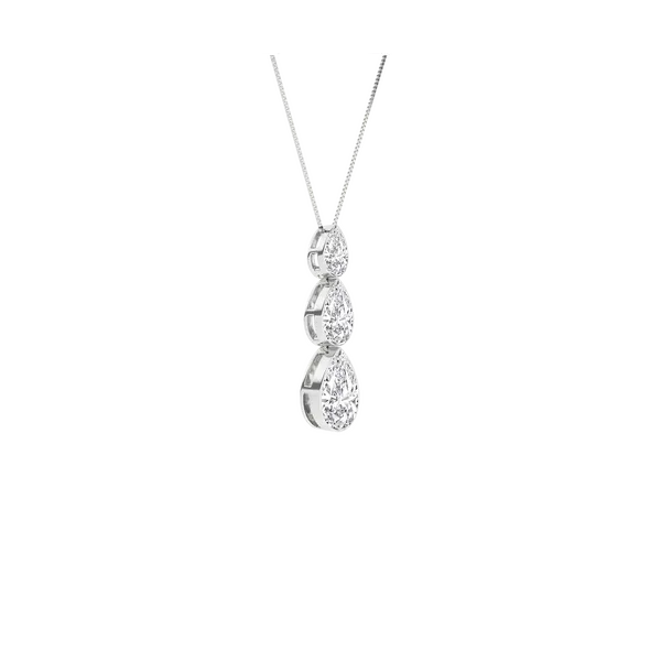 14K White Gold Lab-Grown Diamond Pendant – 1.38CTW Pear Cut Bezel Set/ VanScoy Jewelers of Wyomissing Van Scoy Jewelers Wyomissing, PA