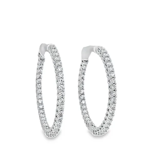 14K White Gold Lab-Grown Diamond Hoop Earrings, 2.00 CTW ...
