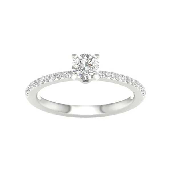 14K White Gold Lab-Grown Diamond Engagement Ring with .50 CT Round Brilliant Center & 45 Accent Diamonds (.12 CTW)/VanScoy Jewelers of Wyomissing Van Scoy Jewelers Wyomissing, PA