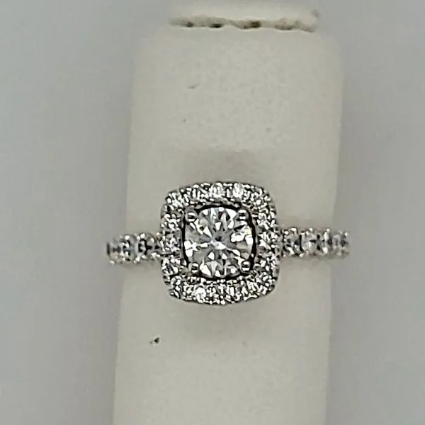 0.55 Carat Round Lab-Grown Diamond in 14K White Gold Halo...