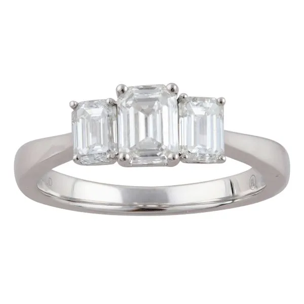 18K White Gold Lab-Grown Diamond Ring with 1.50 Carat Tot...