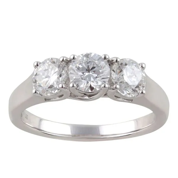 Stunning 1.50 Carat 3-Round Lab-Grown Diamond Ring in 14K...