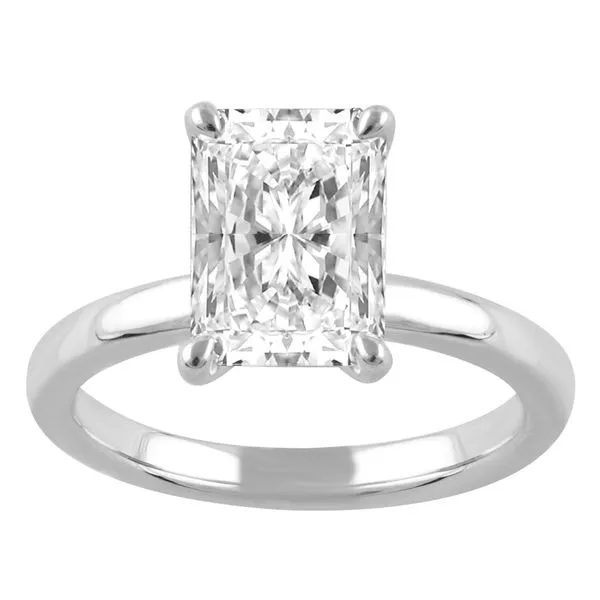 14K White Gold Solitaire Engagement Ring - 2.06 CT Radian...
