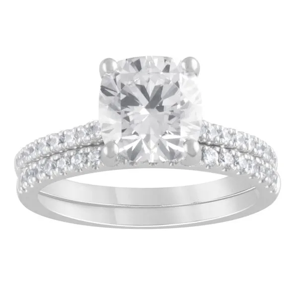 14K White Gold Lab-Grown Diamond Engagement Ring & Matchi...