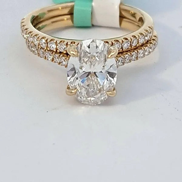 14K Yellow Gold Lab-Grown Diamond Engagement Ring & Weddi...
