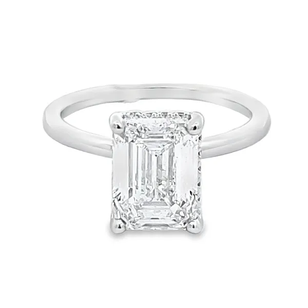\14K White Gold Hidden Halo Engagement Ring - 3.00 Carat ...