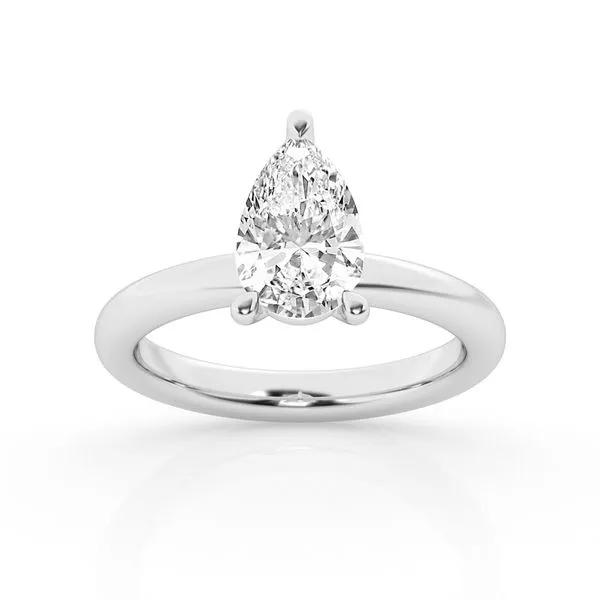 14K White Gold Solitaire Engagement Ring - 1.50 Carat Lab-Grown Pear Cut Diamond, F Color VS2 Clarity, IGI Certified Van Scoy Jewelers Wyomissing, PA