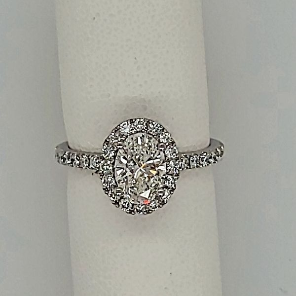 LAB GROWN | DIAMOND ENGAGEMENT RING | OVAL DIAMOND | HALO | 14 KARAT Van Scoy Jewelers Wyomissing, PA